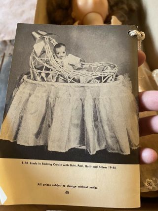 1950s VINTAGE 16” TERRI LEE DOLL IN FLOWER GIRL DRESS w/ BOX & MAGA 3