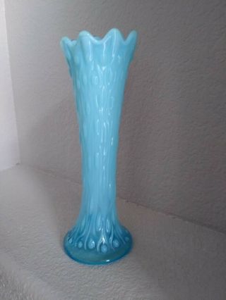 Vintage Fenton Opalescent Blue Carnival Glass April Showers 11 " Vase
