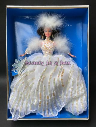 Snow Princess Barbie Doll Rare Brunette Convention Version Enchanted Seasons