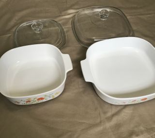 4 Piece CorningWare Set,  A - 10 - B And A - 2 - B Both With Lid,  All In. 2