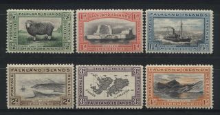 Falkland Islands 1933 Centenary British Admin 6 Stamps Mounted
