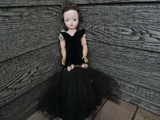 Vintage Madame Alexander Cissy Doll Brunette W/ Black Mermaid Torso Dress