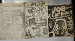 Roky Erickson (13th Floor Elevators) Fliers/newspaper Clippings Rare Memorabilia
