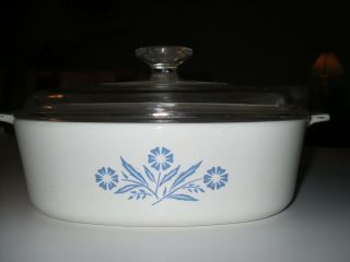 Vintage Corning Ware Blue Cornflower Casserole Dish With Lid - 2 Quart