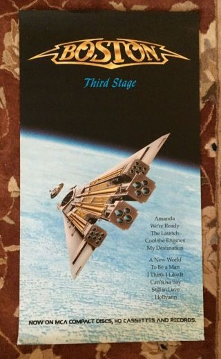 Boston Third Stage Rare Promo Poster From 1986