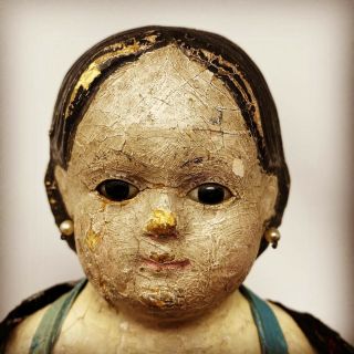 Antique Pre Grenier Doll Paper Mache Head Cloth Body Papier Mâché Ludwig c.  1840 2