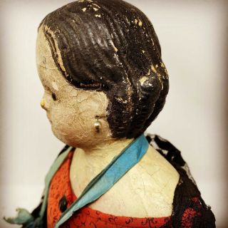 Antique Pre Grenier Doll Paper Mache Head Cloth Body Papier Mâché Ludwig c.  1840 3