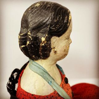 Antique Pre Grenier Doll Paper Mache Head Cloth Body Papier Mâché Ludwig c.  1840 5