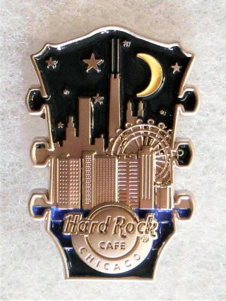 Hard Rock Cafe Chicago 3d Cityscape Headstock Series Pin 533461