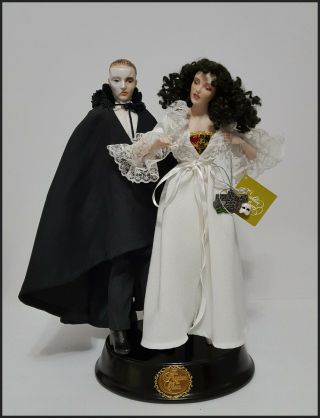 Vintage 1986 Franklin Phantom Of The Opera Porcelain Heirloom Dolls Rare