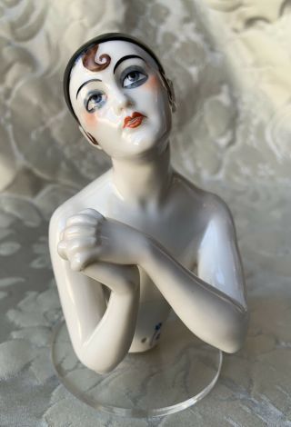 Large Half - Doll/demi - Figurine/teepuppe/ Art Deco/pierrot/dressel & Kister
