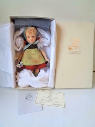 Rare R.  John Wright Raindrops On Roses Marta Doll 114 Of 250 Cloth Felt Mib