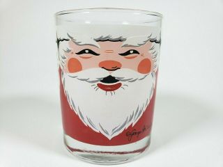George Briard Mid Century Modern Old Fashioned Glass Santa Clause Christmas Vtg