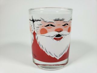 George Briard Mid Century Modern Old Fashioned Glass Santa Clause Christmas VTG 2