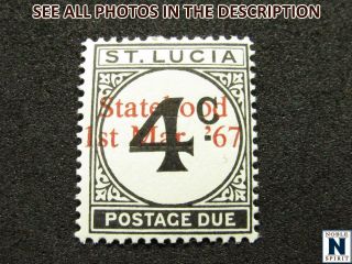 Noblespirit Jms) St.  Lucia Bob J12 W/ " Statehood " Overprint =$190 Cv