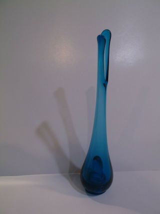 Vintage Viking Glass Blue Bud Vase Or Gag Gift