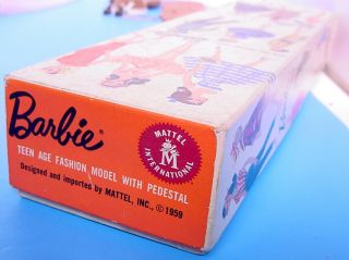 LOVELY 1960 BLONDE 4 PONYTAIL BARBIE in HAIR SET BOXED w WRIST TAG 6