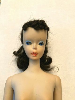 Vintage 3 Ponytail Barbie Doll w/Very Pale Vinyl Coloring & Face Paint 3