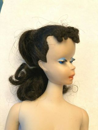 Vintage 3 Ponytail Barbie Doll w/Very Pale Vinyl Coloring & Face Paint 4
