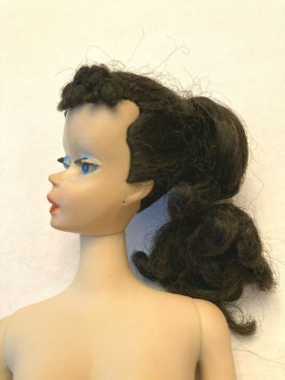 Vintage 3 Ponytail Barbie Doll w/Very Pale Vinyl Coloring & Face Paint 5