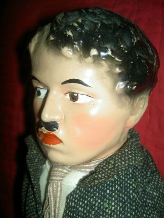 Rare Antique Composition,  Charlie Chaplin,  C1915 Labeled Portrait Char.  Doll