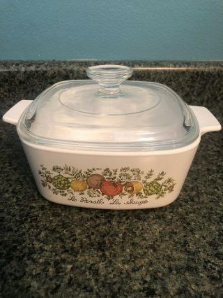 Vintage Corning Wear Spice Of Life Sauce Pan 1 1/2 Liter - A - 1 1/2 - B With Lid