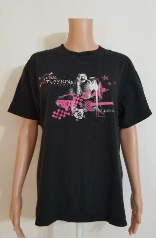 Avril Lavigne 2008 The Best Damn Tour T Shirt Medium M & O S/s Black Pink Cotton