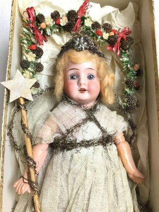 Boxed Antique Vintage Old Christmas Tree Fairy Angel Doll Decoration Germany R 3