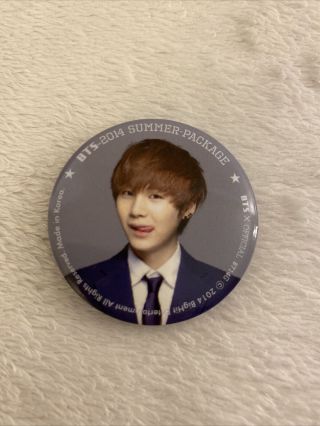 BTS OFFICIAL SUMMER PACKAGE 2014 (RARE) & THE WINGS TOUR SUGA PIN BUTTON 2