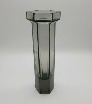 A Vintage Wedgwood Lead Crystal Brutus Vase By Frank Thrower In Midnight Grey 8 "