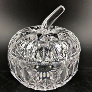 Gorham Althea Lead Crystal Apple Trinket Box Large Made In Germany Teacher Gift