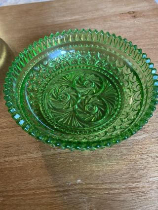 Two 5 1/2” Vintage Depression Green Glass Bowl