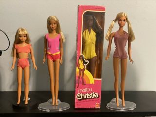 Vintage Malibu Barbie,  Ken,  Christie,  Pj,  Skipper,  And Francie