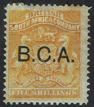 British Central Africa 1891 Bca Overprinted Rhodesia Arms 5/ -
