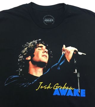 Mens Xl 2007 Josh Groban Awake World Tour Concert Pop Rock Black T - Shirt