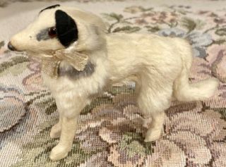 4 " Victorian French Poupee Bebe Paper Mache Furcovered Borzoi Dog Doll Accessory