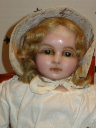 Antique English Poured Wax Doll