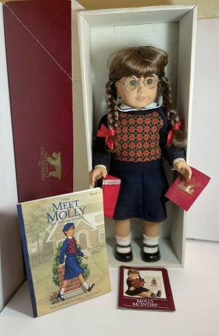 Molly Mcintire American Girl Doll 18” Retired Pleasant Company Doll Tagged,  Boxed