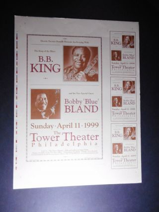 B.  B.  King - Bobby Blue Bland - Concert Poster - Tower Theater Phila.  Pa.  4/11/99