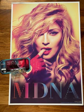Madonna Mdna Tour 2012 Vip Lithograph (4297/25000) Keyring & Holographic Ticket