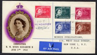 1953 Queen Elizabeth Ii Is Crowned - South West Africa Coronation Event/fdc Pv910