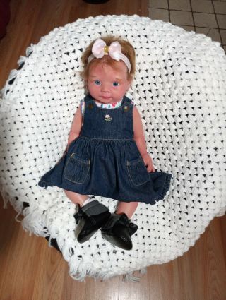 19 Inches Full Silicone Reborn Doll Baby Girl Blue Eyes