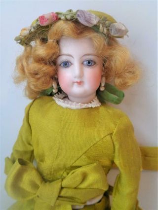 10.  5 " Antique Bisque French Fashion Fortune Lady Doll 2/0 Or 210 F.  G.  Gaultier