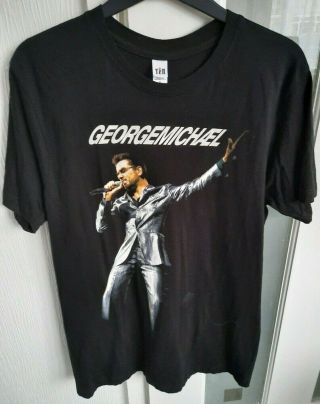 George Michael 25 Live Tour Tshirt Usa 2008 Size M Black With City Dates On Back
