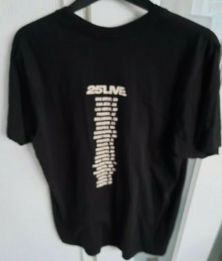 GEORGE MICHAEL 25 LIVE TOUR TSHIRT USA 2008 size M black with city dates on back 2