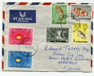 Singapore Airmail Cover (fdc) To Monaco 3 - 6 - 1962 See Scans