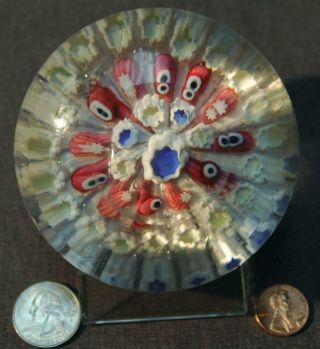 Antique Old English Concentric Millefiori Paperweight