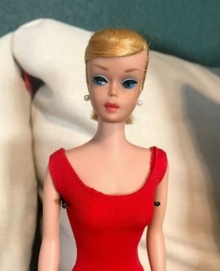 1960s Vintage Blonde Swirl Ponytail Barbie Doll,  All & No Green Ear
