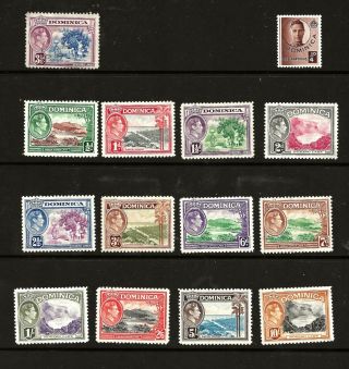 Dominica (764) 1938 - Part Set Of 13 To 10/ - Very Fine Mm / Mh,  3.  5d