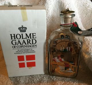Holme Gaard Danish Christmas Bottle 1992 Copenhagen Flask Glass